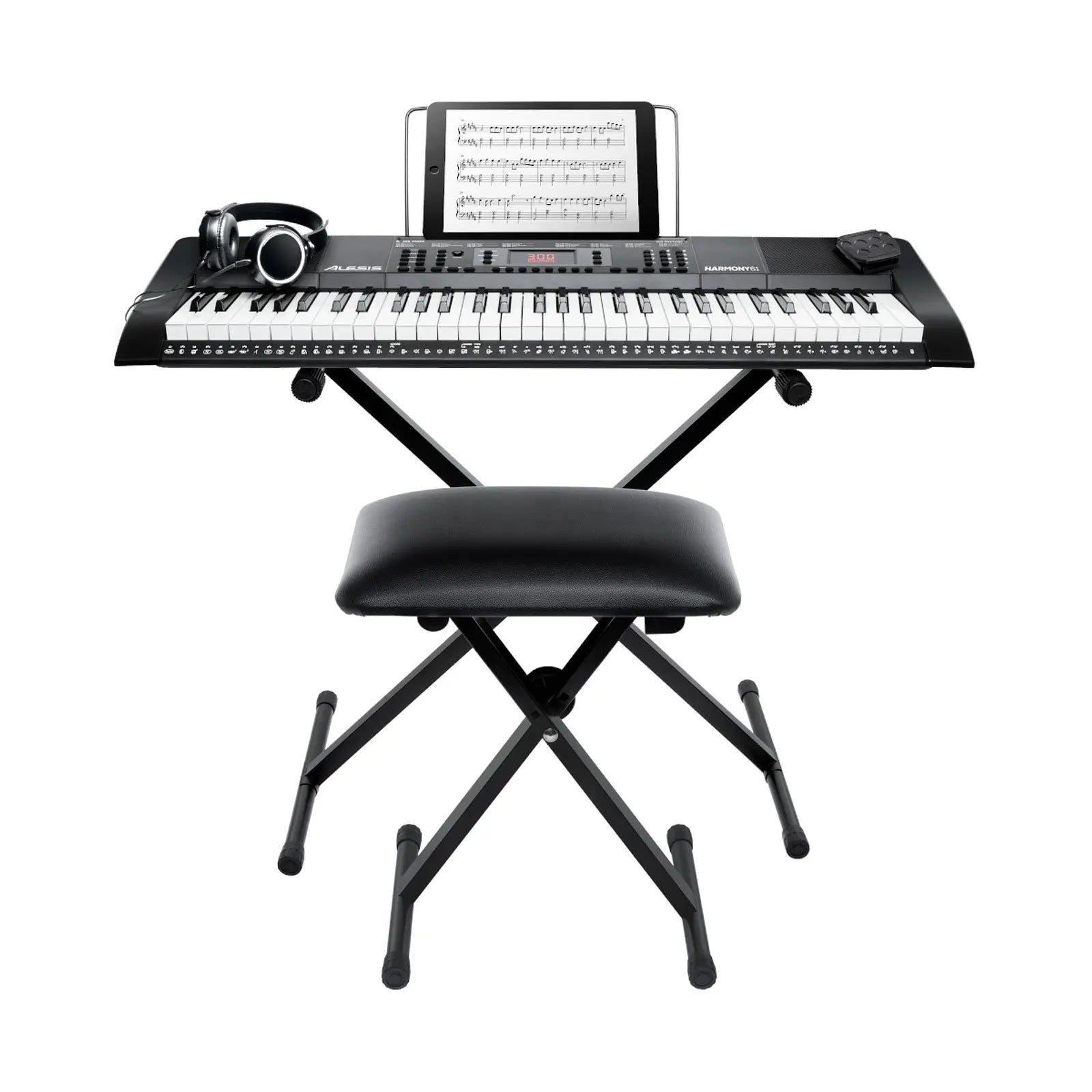 Alesis Hrmny Teclado Musical Piano 61 Notas +Stand+Silla+Audífonos