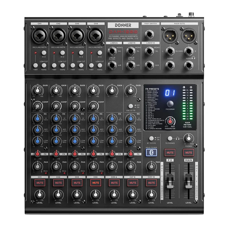 DONNER DAM1000 Consola Análoga con BT