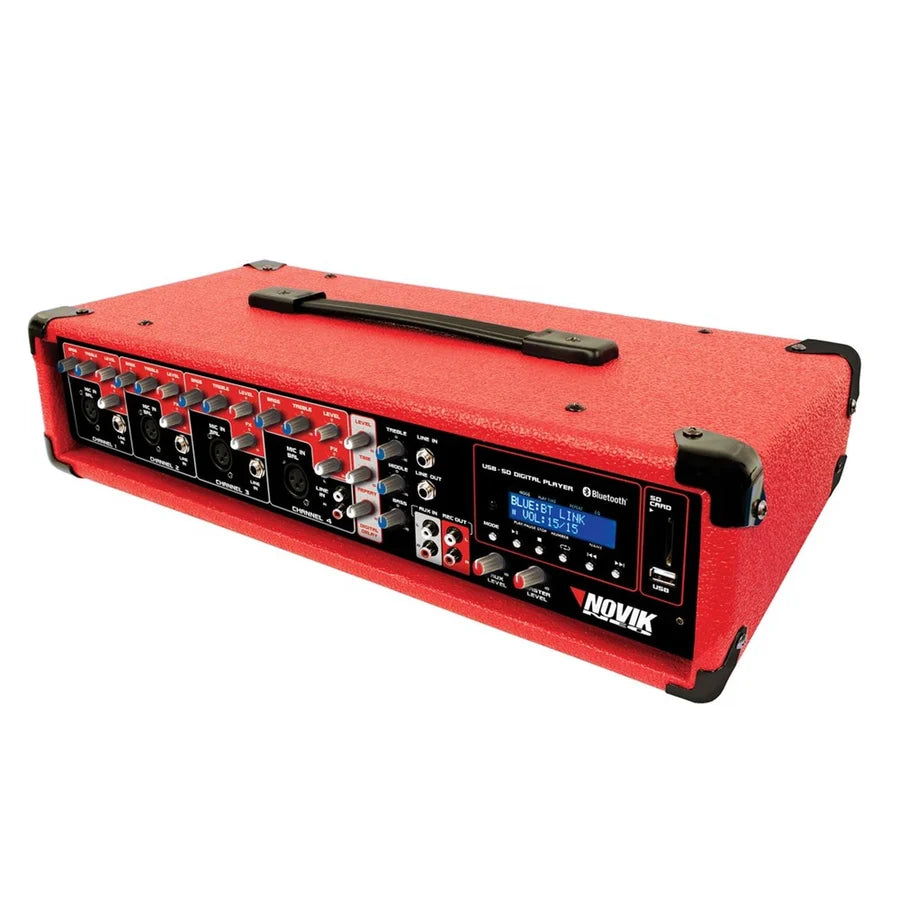 Consola Potenciada Novik NVK 4300 | 4 Canales, 150W RMS, Bluetooth y USB