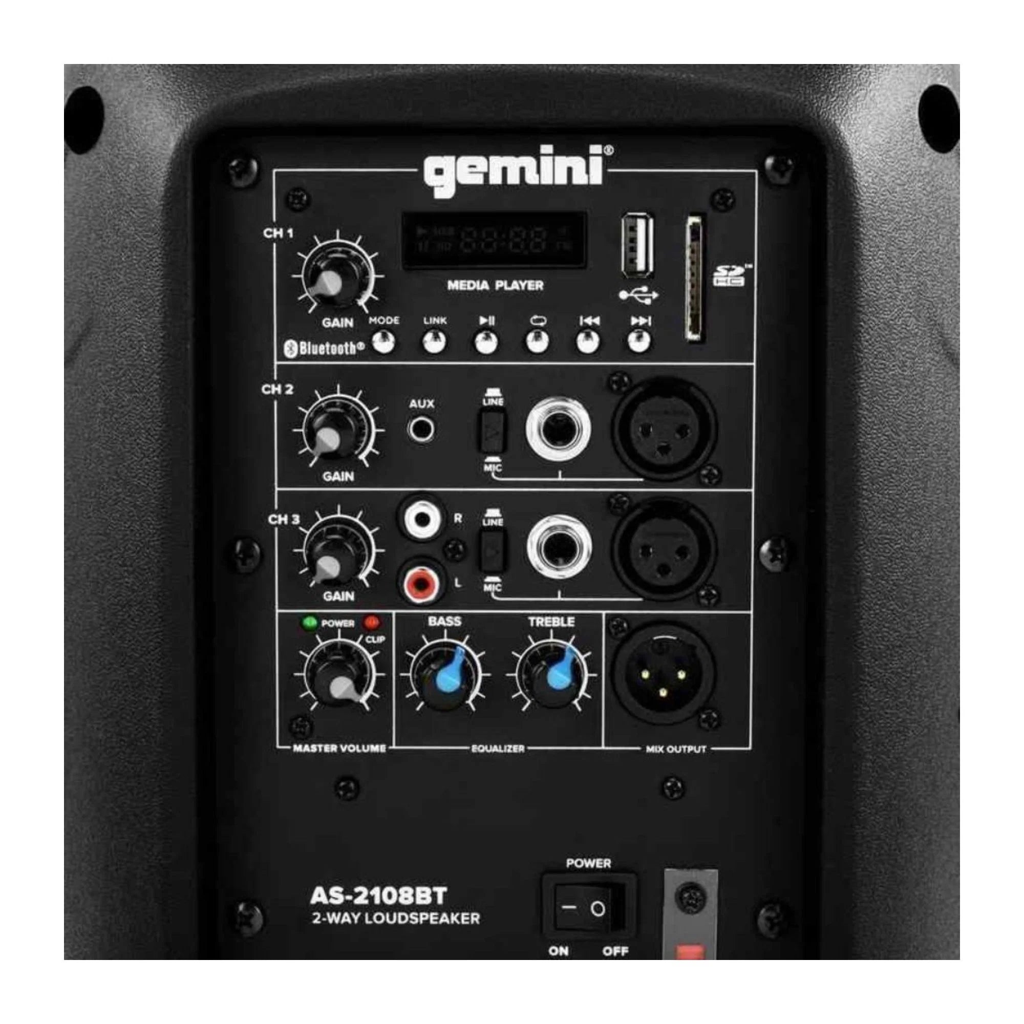 Gemini AS-2108BT Caja Activa 8" con Bluetooth