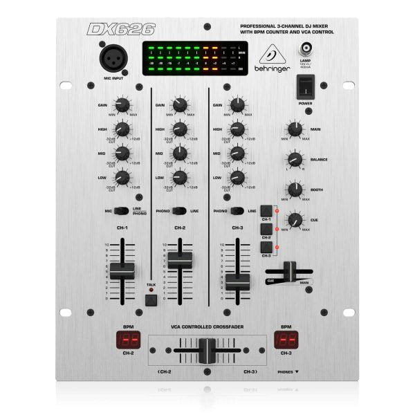 Behringer Pro Mixer DX626 Mixer de Dj con Crossfader VCA y Contador BPM