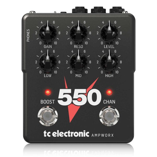 TC Electronic Ampworx V550 Preamp Pedal Preamplificador de Dos Canales con Emulación de Gabinete