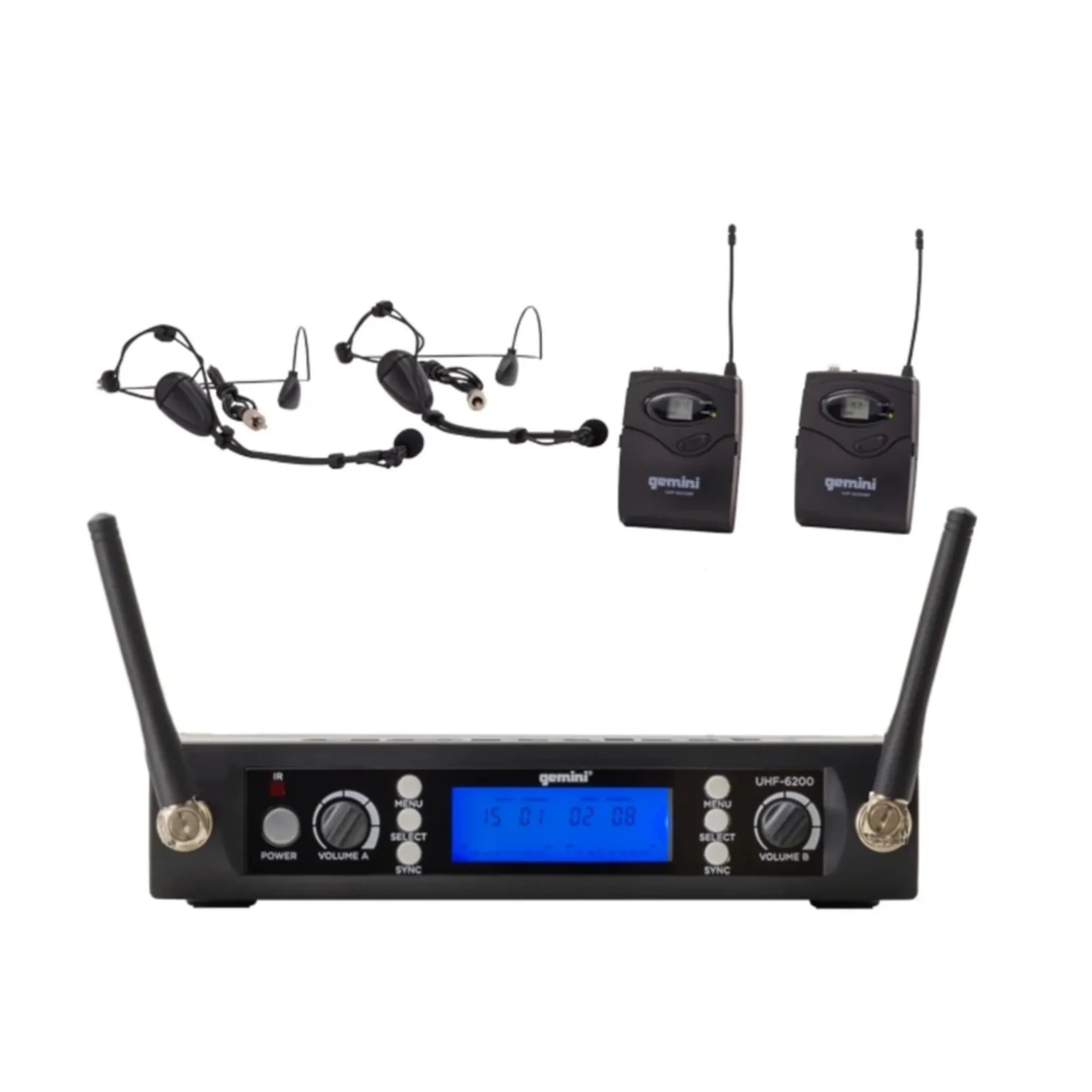 Gemini UHF-6200HL Sistema Inalámbrico Cintillo Doble