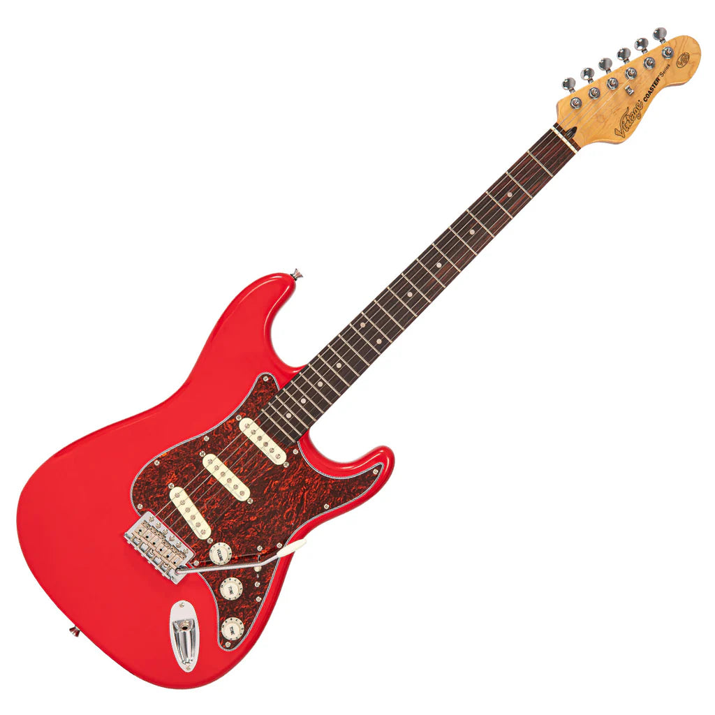 Vintage V60 Maple Coaster Series Guitarra eléctrica Rojo brillante