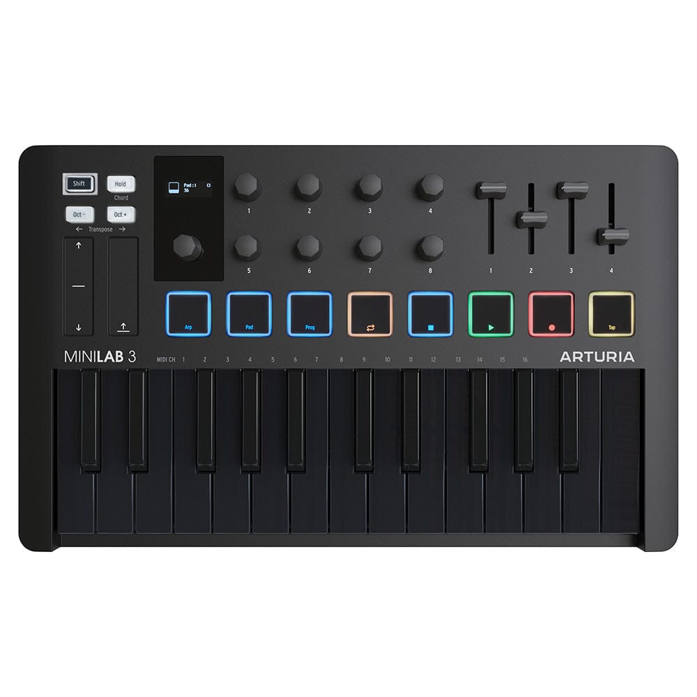 Arturia MiniLab 3 Deep Black Controlador MIDI/USB de 25 Teclas Controladores USB/MIDI Arturia