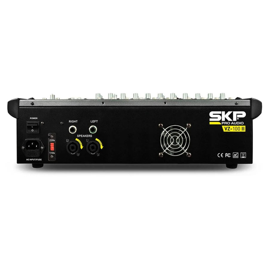 Consola Potenciada SKP VZ-100 II | 10 Canales, 500W RMS, Bluetooth y Grabación USB