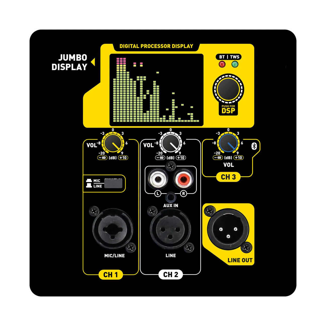 SKP DX15 Plus Caja Acustica Activa 800W RMS, DSP, Bluetooth TWS + Atril y Funda Incluidos