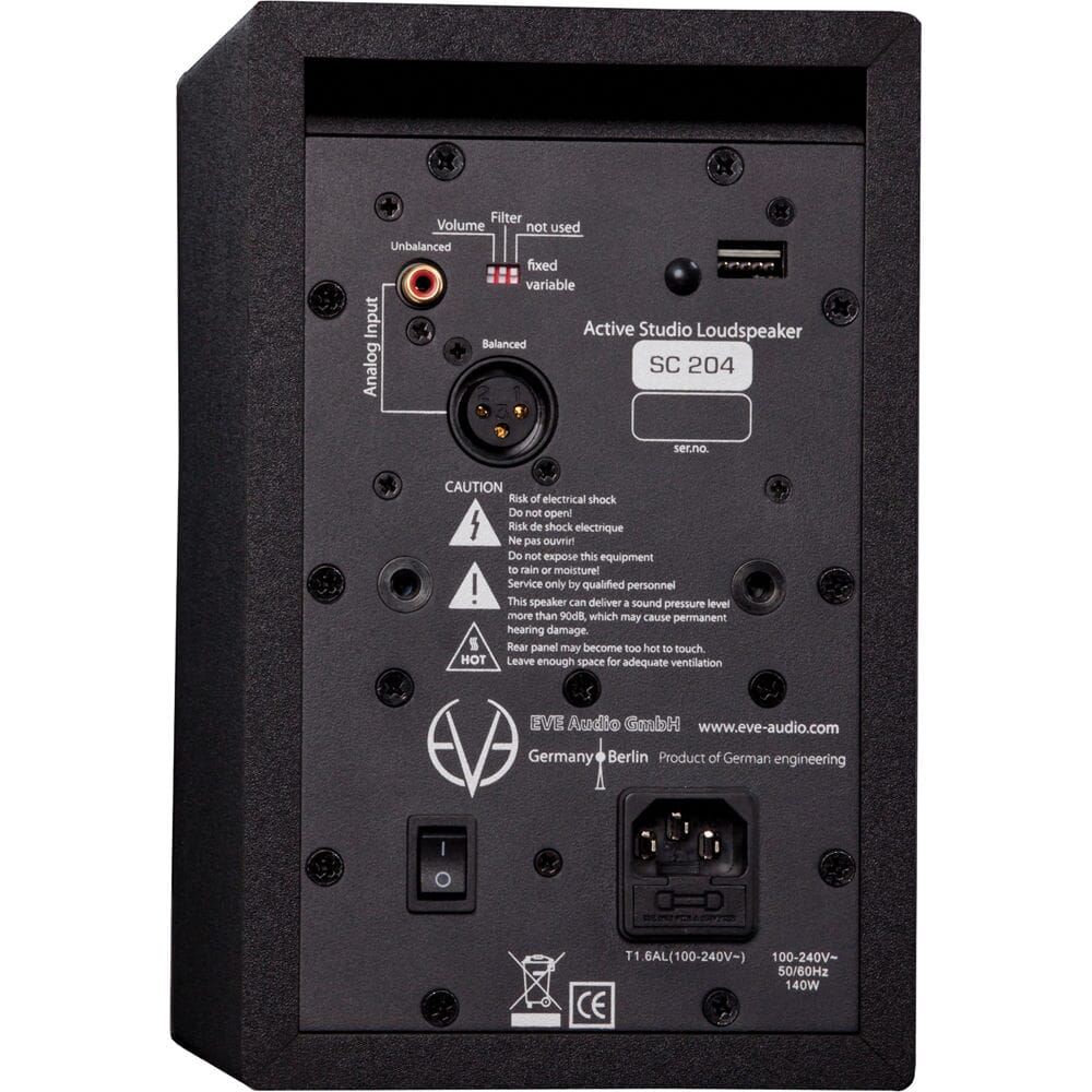 EVE Audio SC204 - Monitor de estudio activo de 2 vías de 4" Monitores de Estudio Eve Audio