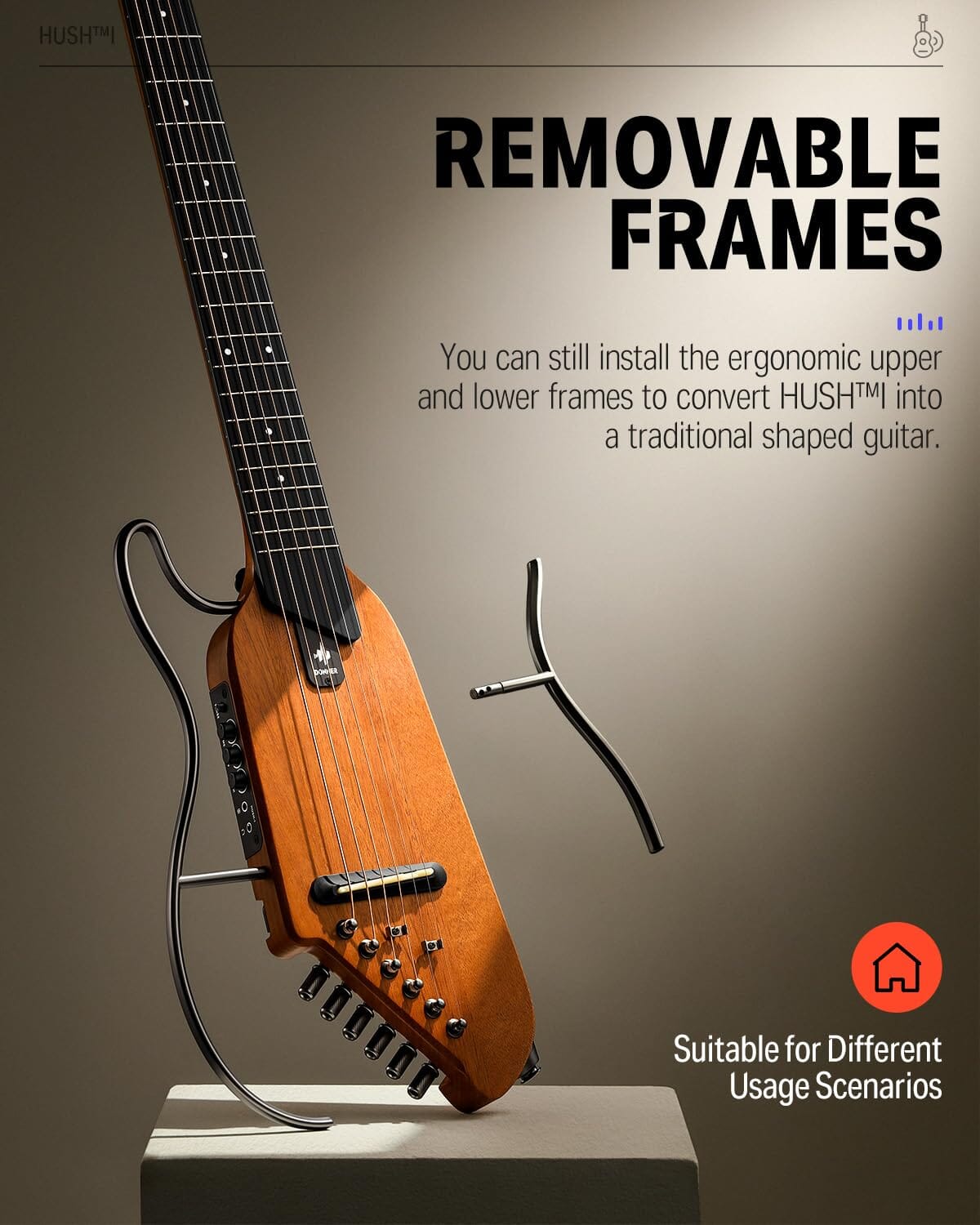 Guitarra Eléctrica de viaje Donner HUSH I Guitarras Eléctricas Donner