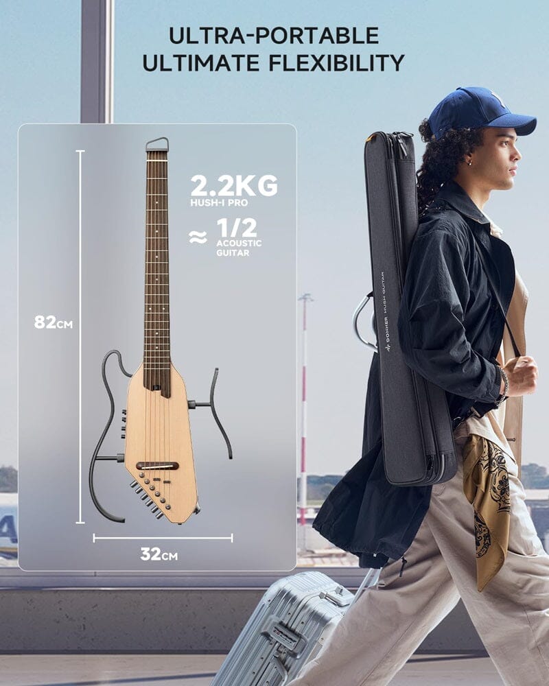 Guitarra Eléctrica de viaje Donner HUSH I PRO (Natural) Guitarras Eléctricas Donner