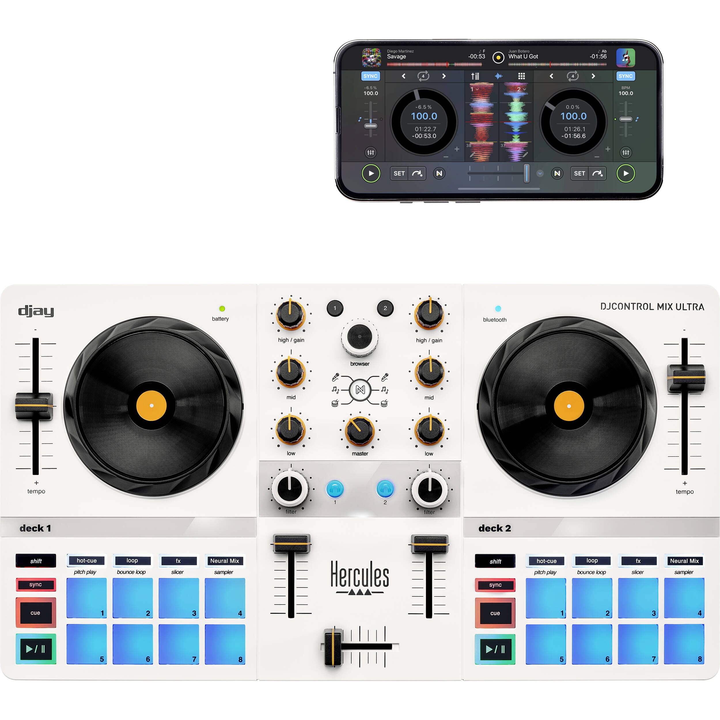 Hercules DJControl Mix Ultra Superficies de Control Hercules