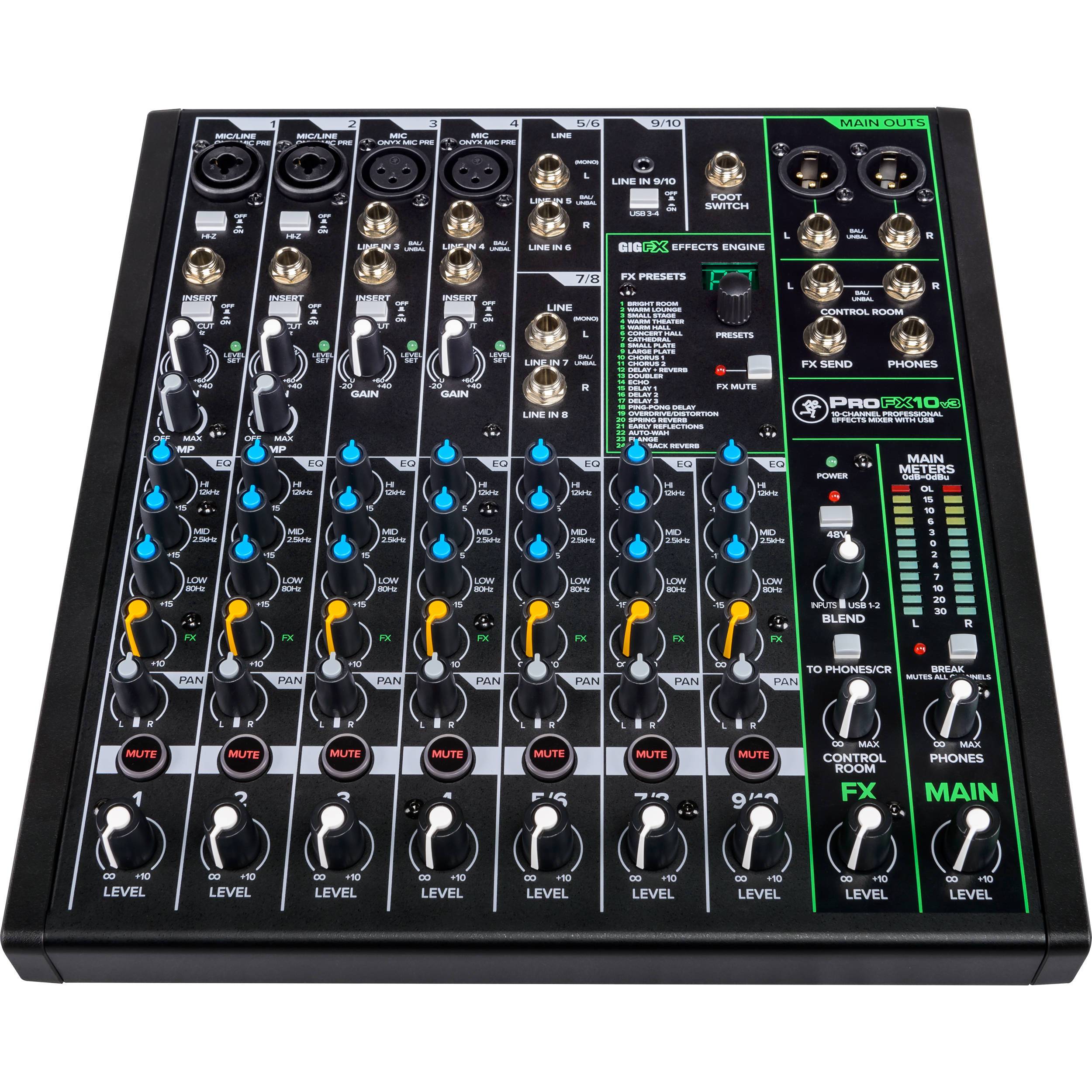 Mackie ProFX10v3 Mixer USB de 10 Canales con Efectos Mixers/Consolas Mackie
