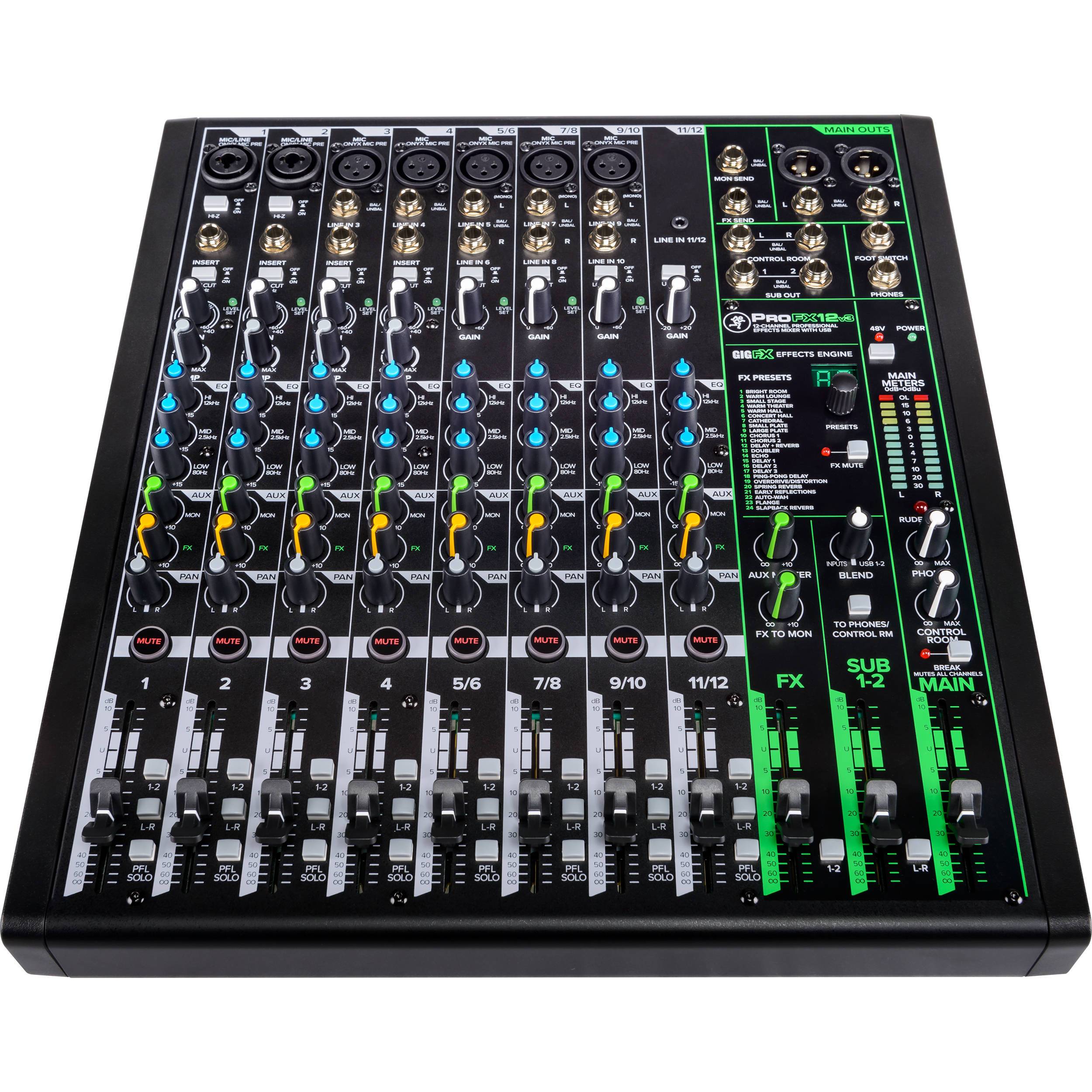 Mackie ProFX12v3 Mixer USB de 12 Canales con Efectos Mixers/Consolas Mackie