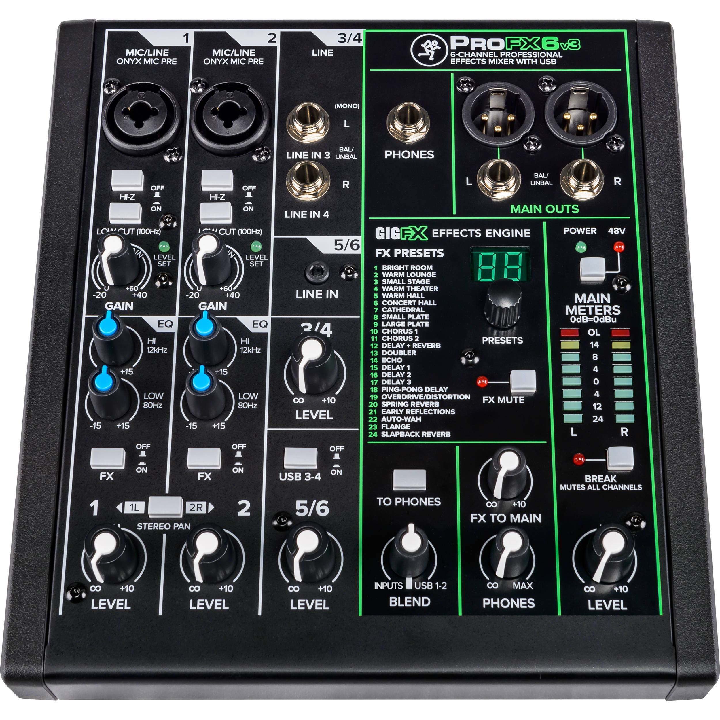 Mackie ProFX6v3 Mixer USB de 6 Canales con Efectos Mixers/Consolas Mackie