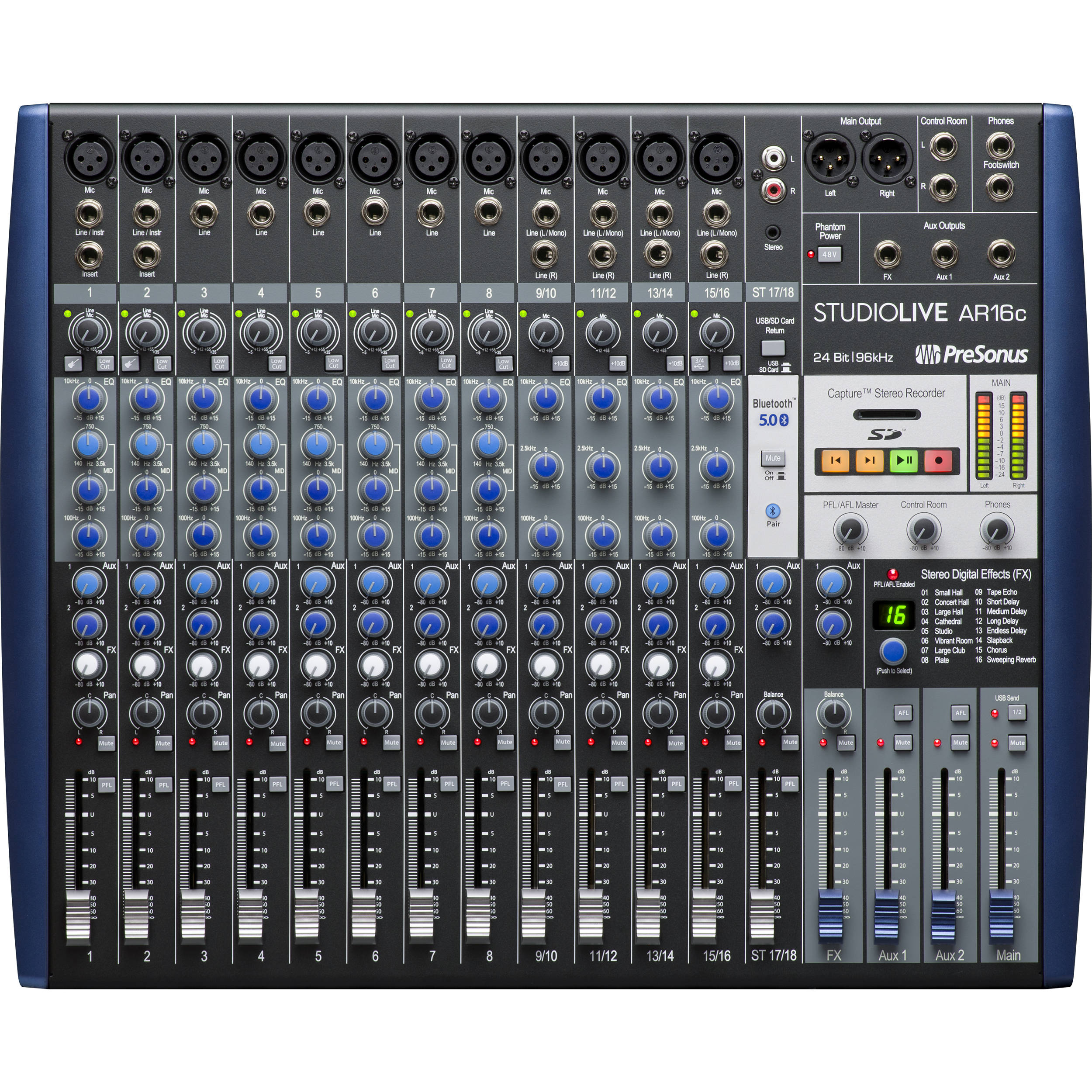 PRESONUS StudioLive AR16c ハイブリッドミキサー PreSonus StudioLive AR16c Mezclador Híbrido de 18 Canales USB-C