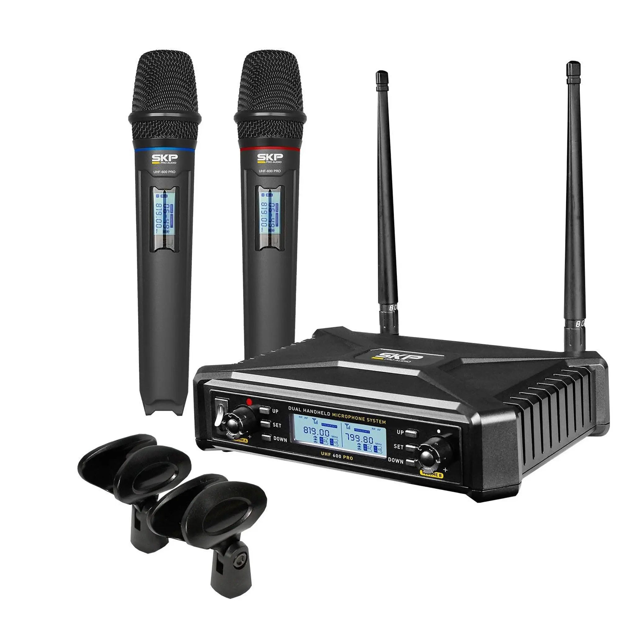 SKP UHF-600 PRO Set Micrófonos Inalámbricos Doble Micrófonos Inalámbricos SKP Pro Audio