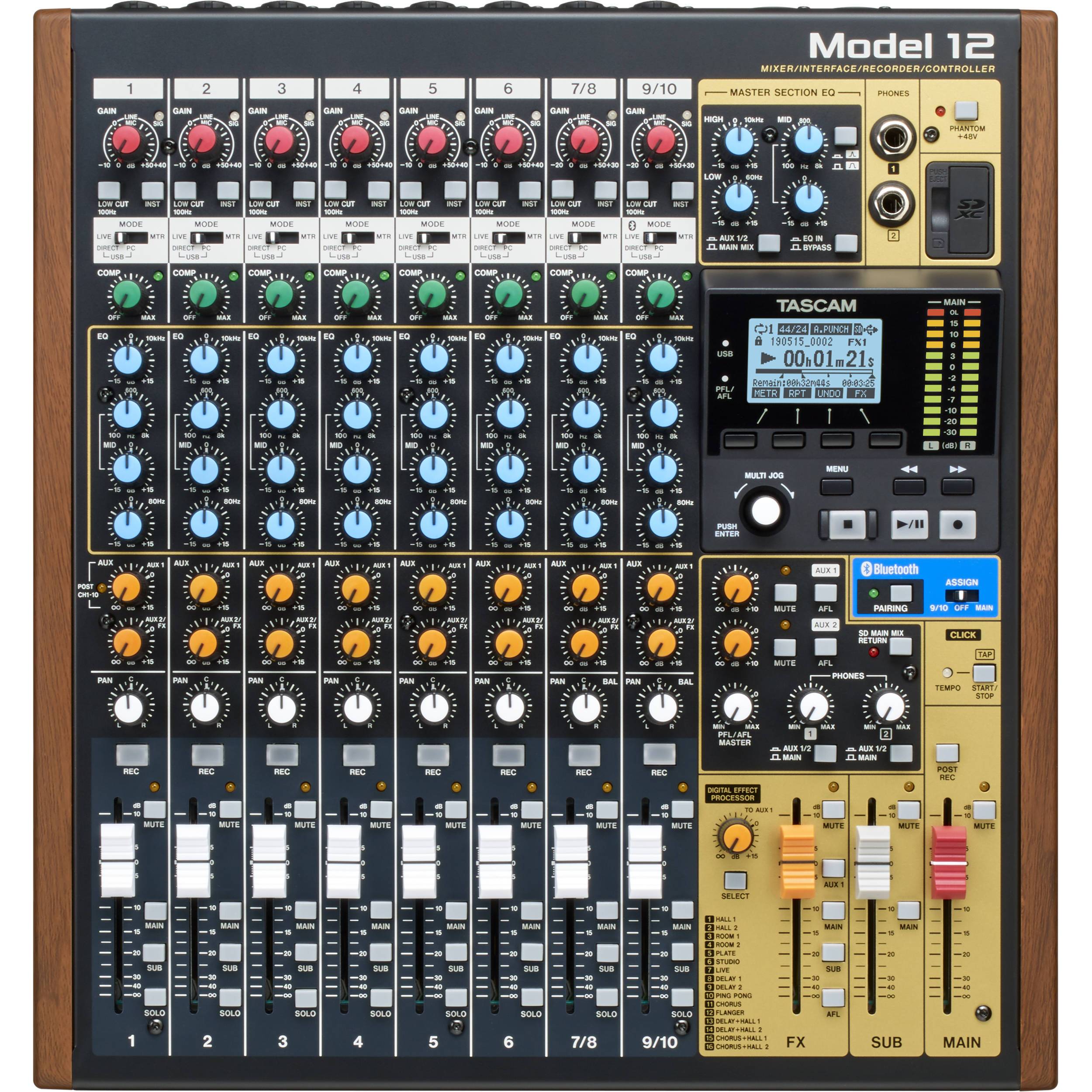Tascam Model 12 Mixer / Interfaz USB / Grabador Multipista 12 Canales Mixers/Consolas TASCAM