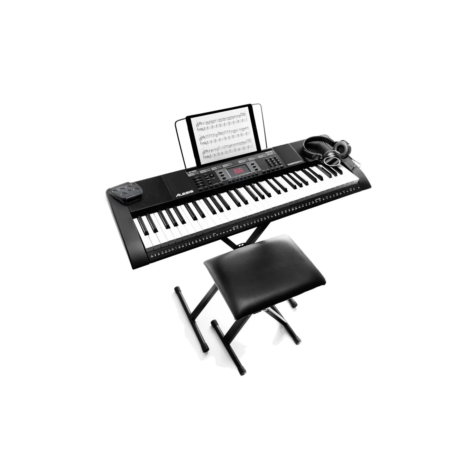 Alesis Hrmny Teclado Musical Piano 61 Notas +Stand+Silla+Audífonos