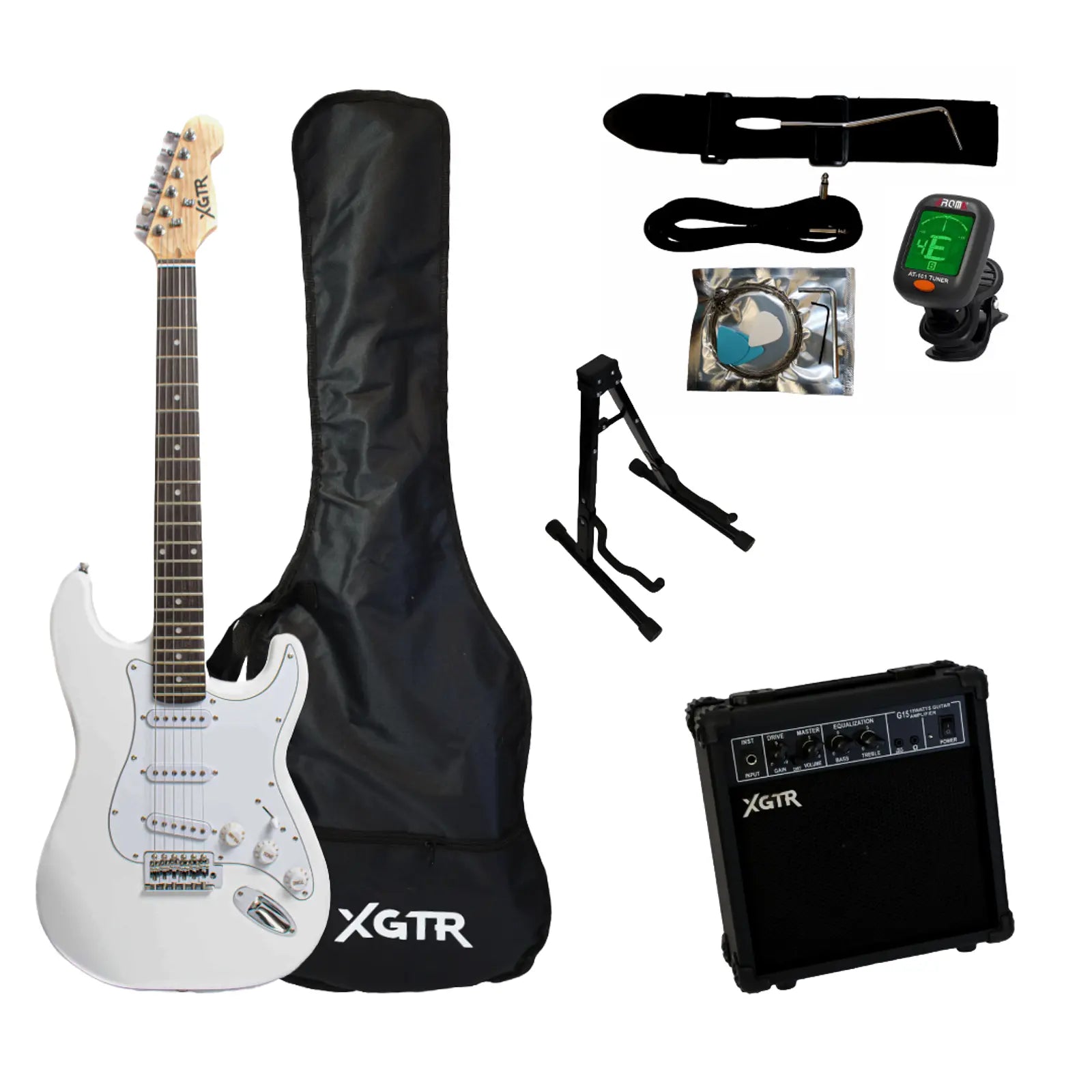 XGTR ST111 WH Pack Guitarra Eléctrica White , Amp 15w