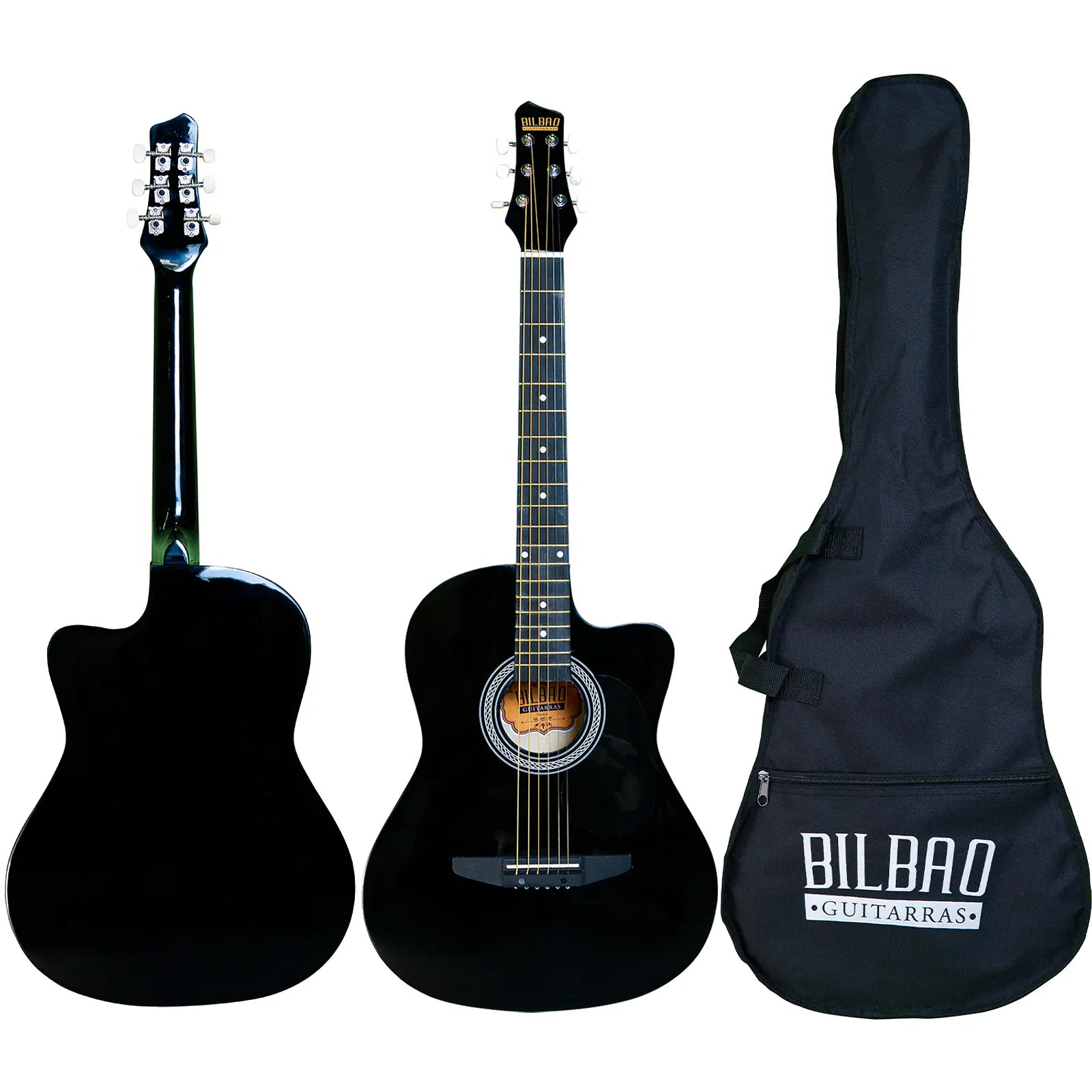 Bilbao BIL-38C-BK Guitarra Acústica + Funda