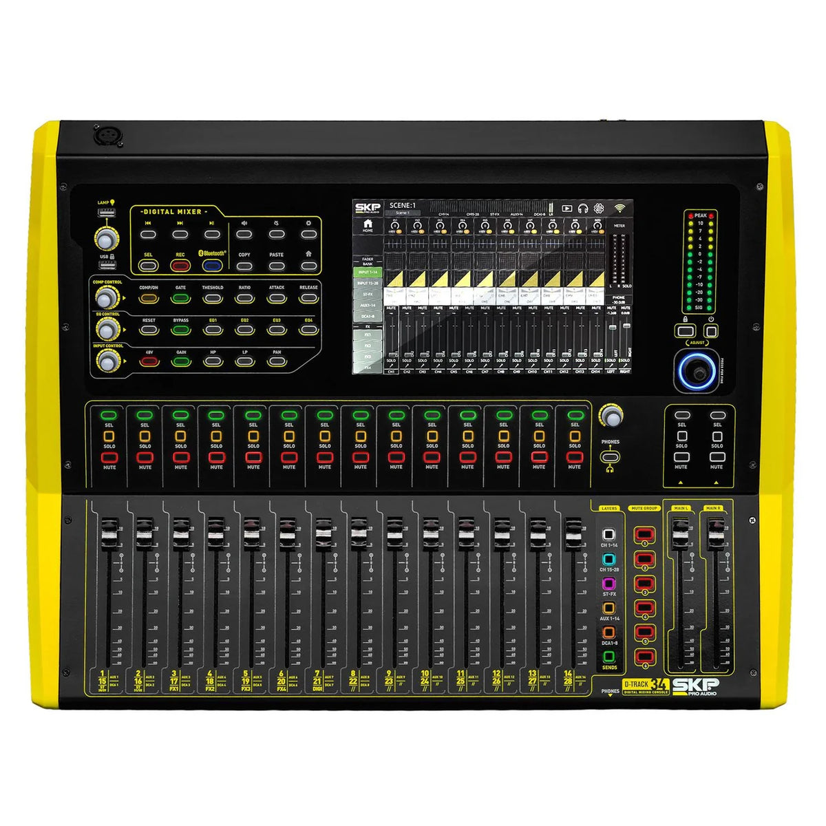 SKP D TRACK 34 Consola de Mezcla Digital Profesional con 16 Faders Motorizados