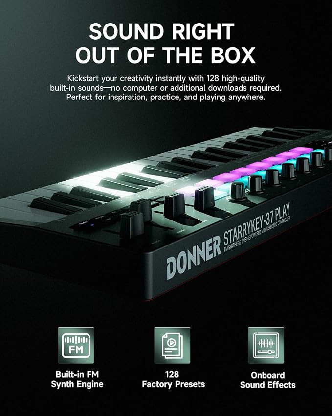 Donner STARRYKEY-37 PLAY Controlador de Teclado MIDI