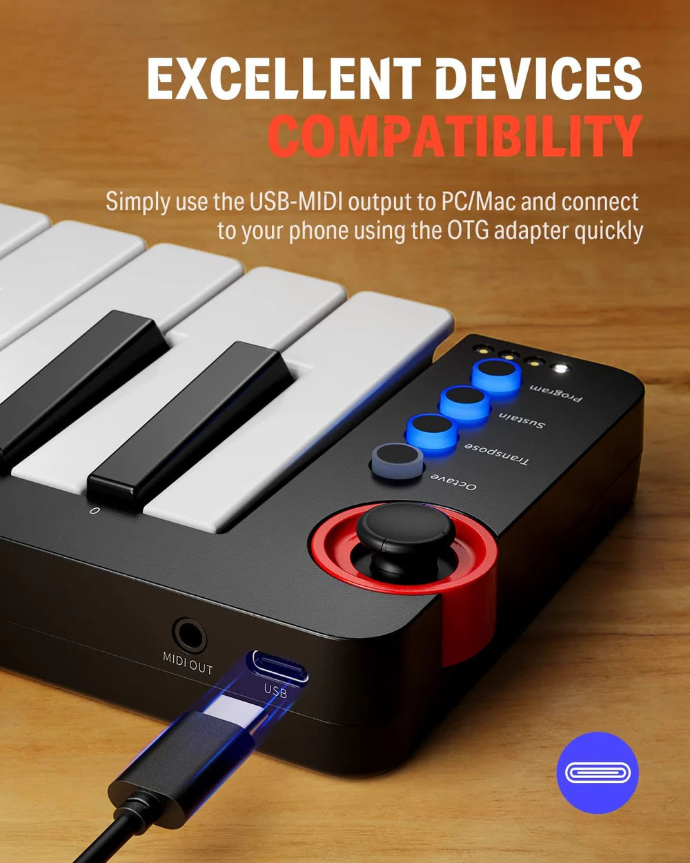 Donner N-25 Controlador de teclado MIDI portátil  de 25 teclas
