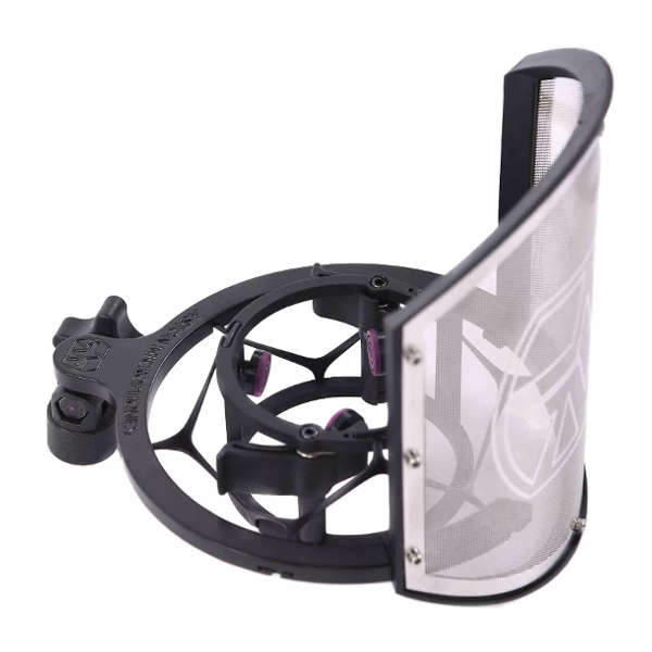 Aston Microphones SwiftShield Shockmount Universal Premium con Filtro Anti Pop de Acero Inoxidable