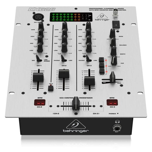 Behringer Pro Mixer DX626 Mixer de Dj con Crossfader VCA y Contador BPM