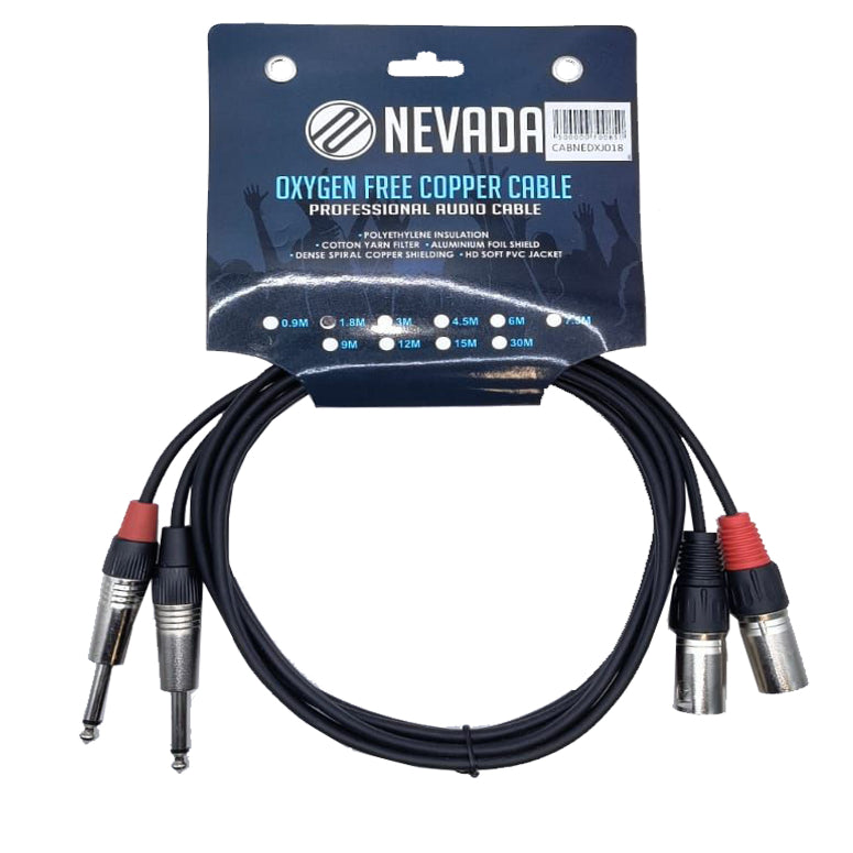 Nebraska DXJ1.8 Cable De 2 TS A 2 XLR Macho 1.8 mt