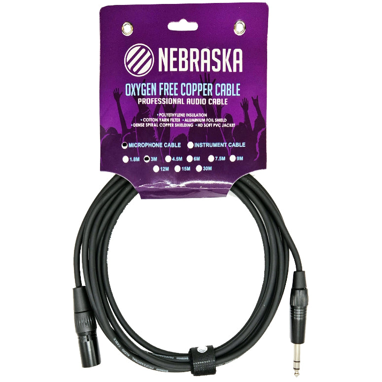 Nebraska XMJS3 cable TRS a XLR Para Monitor 3 mt