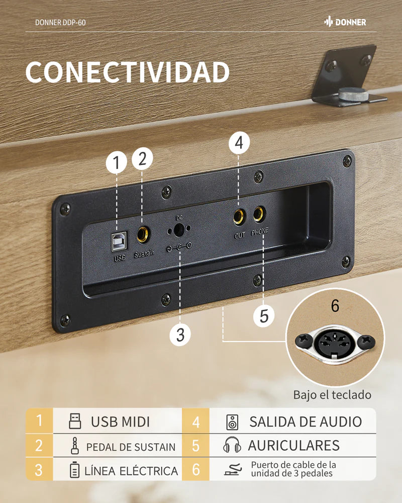 Donner DDP-60 Piano digital con teclado semi-pesado