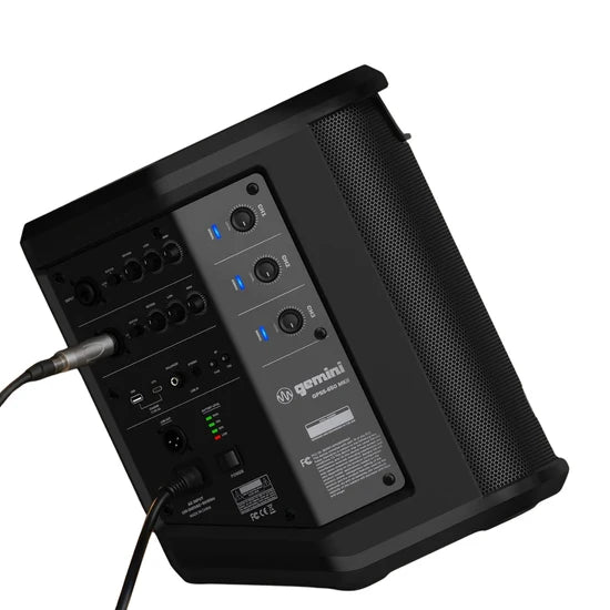 Gemini GPSS-650 MKII Sistema PA Portátil 6,5″ 400W con Batería, Bluetooth y Micrófono
