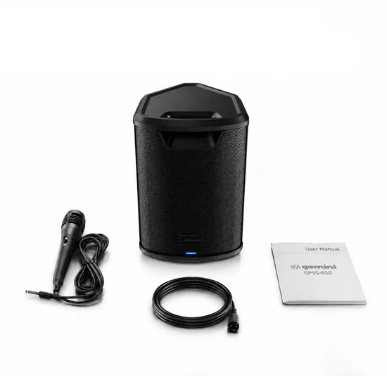 Gemini GPSS-650 MKII Sistema PA Portátil 6,5″ 400W con Batería, Bluetooth y Micrófono