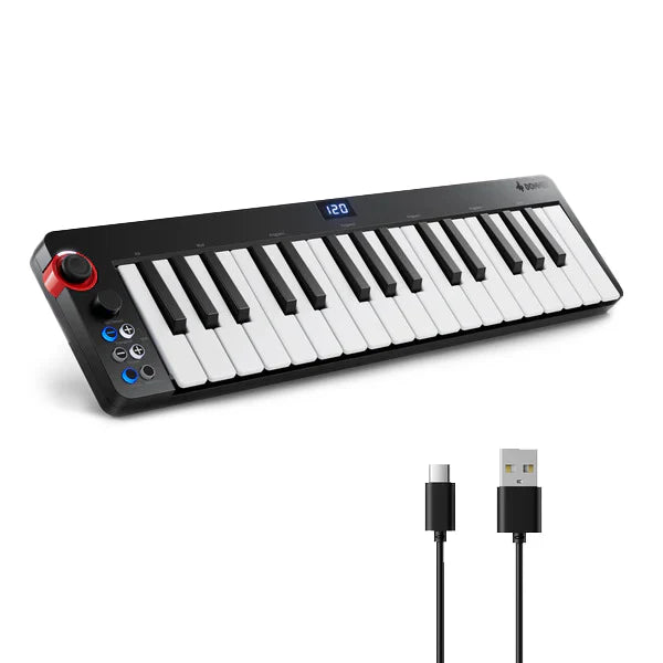 Donner N-32 Teclado controlador MIDI de 32 teclas con secuenciador y pantalla digital