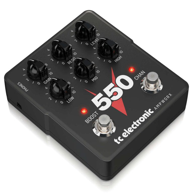 TC Electronic Ampworx V550 Preamp Pedal Preamplificador de Dos Canales con Emulación de Gabinete