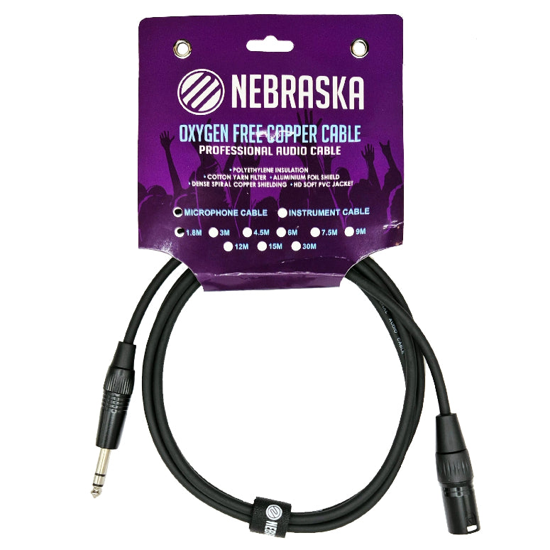 Nebraska XMJS1.8 cable TRS a XLRM 1.8 mts