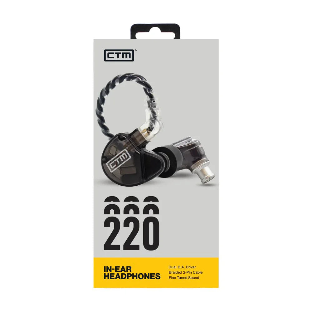 CTM CE220CL Pro Isolating Dual Driver Wired Earphones - Smoke