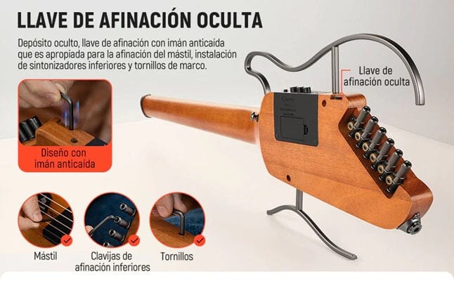 Guitarra Eléctrica de viaje Donner HUSH I Guitarras Eléctricas Donner 