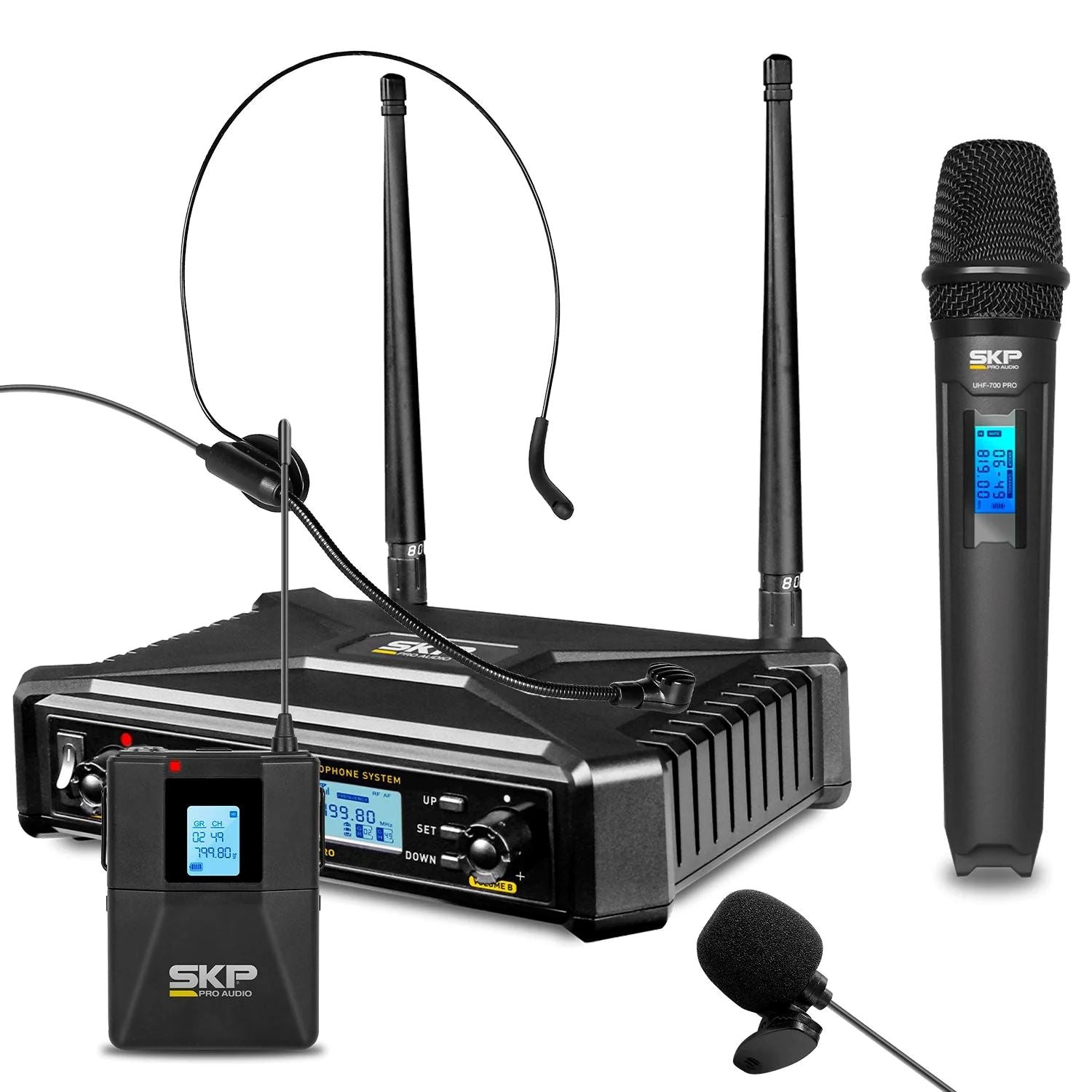 Kit Micrófono Inalámbrico MultiFrec. SKP UHF 700PRO Micrófonos Inalámbricos SKP Pro Audio 