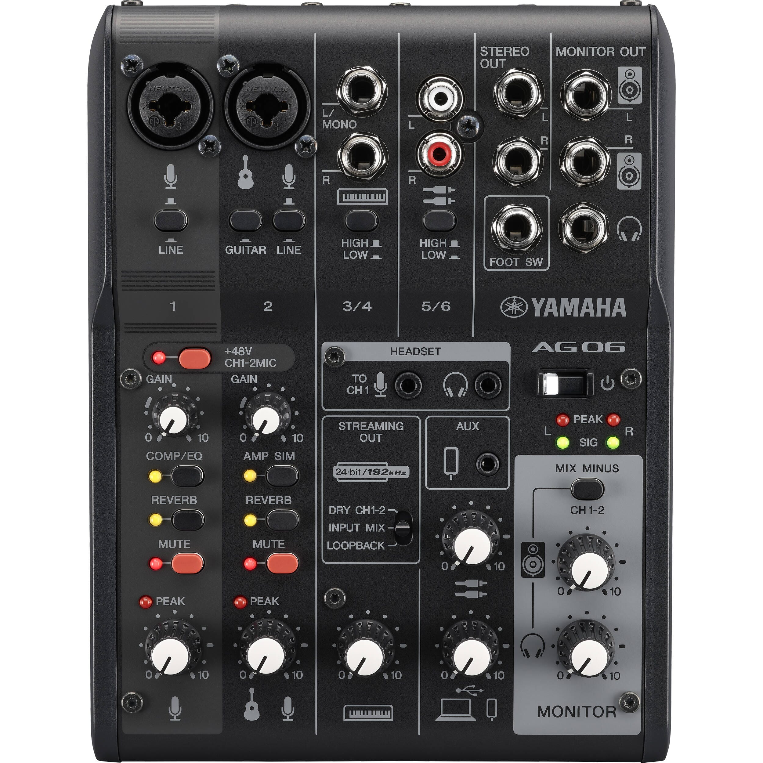 Yamaha AG06MK2 Black Mixer de 6 Canales e Interfaz de Audio USB Mixers/Consolas YAMAHA 